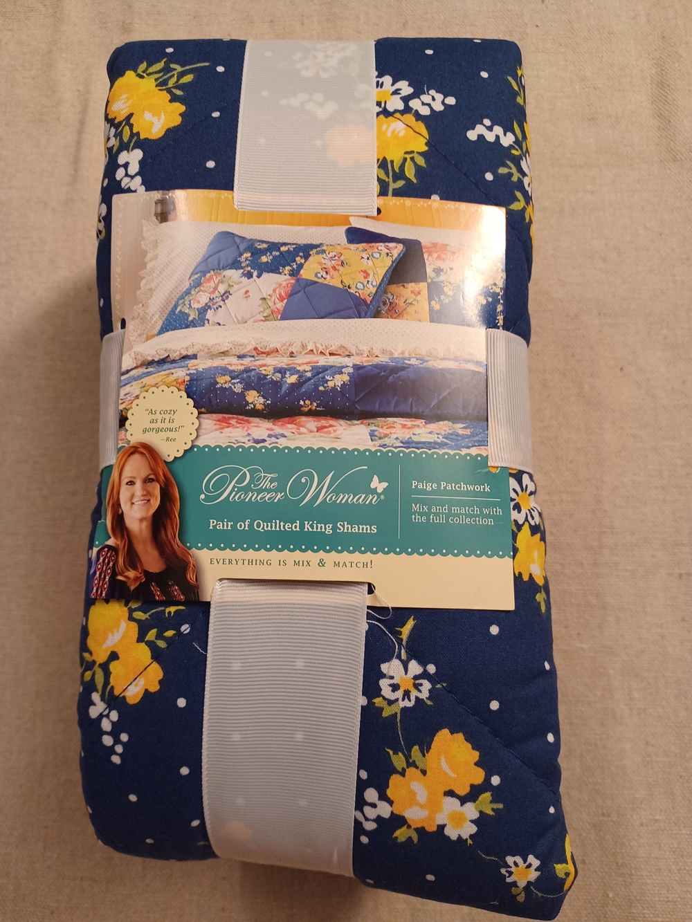 The Pioneer Woman Paige Patchwork Navy Floral Quilted King Shams (Pair)